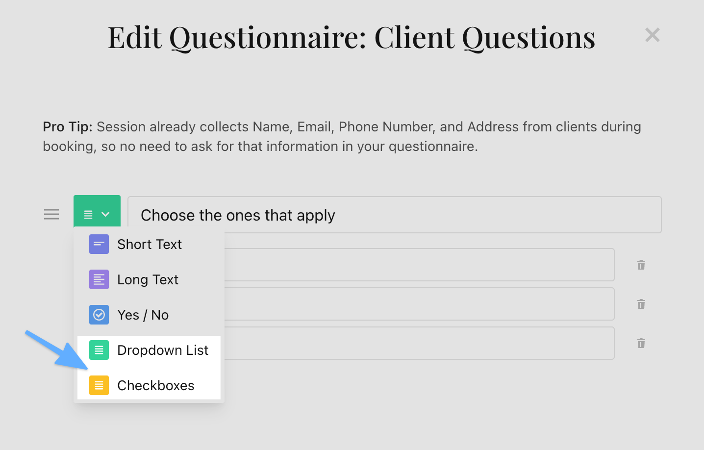 question types